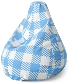 Sablio Sedací vak Pear Košeľový vzor - 140 x 100 x 25 cm