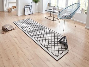 Hanse Home, Kusový koberec Twin Supreme 103425 Sydney black creme – na von aj na doma, 160x230, čierna, chodba / predsieň