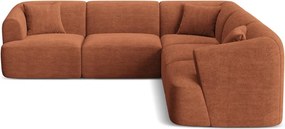 Menčestrová rohová pohovka v terakotovej farbe Campi – Cosmopolitan Design