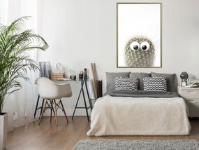 Artgeist Plagát - Cactus With Eyes [Poster] Veľkosť: 30x45, Verzia: Zlatý rám s passe-partout