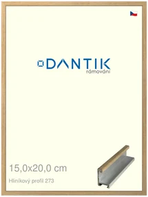 DANTIK rám na obraz 15x20 | ALU Dýha dub (Sklo Čiré)