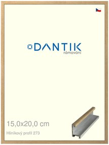 DANTIK rám na obraz 15x20 | ALU Dýha dub (Sklo Čiré)