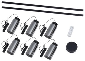 Moderný koľajnicový systém s 6 čiernymi závesnými svetlami 1-fázový - Magnetic Vance