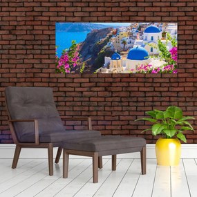 Obraz - Santorini, Grécko (120x50 cm)