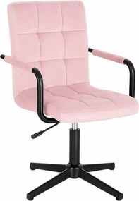 LuxuryForm DESIGN Otočná stolička VERONA BLACK VELUR na čiernom kríži - ružová