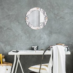 Okrúhle ozdobné zrkadlo na stenu Retro dlaždice fi 50 cm