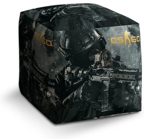 Taburet Cube CS:GO vojak 1, čierna