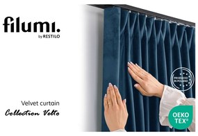 Modrý zamatový dimout záves 200x270 cm Velto – Filumi