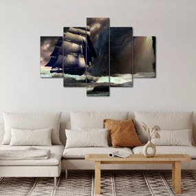 Obraz - Loď medzi útesmi (150x105 cm)