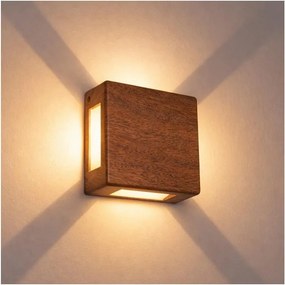 Brilagi - LED vonkajšie nástenné svietidlo QUADRAY LED/6W/230V v dekore dreva IP54