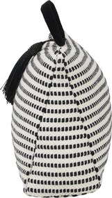 Krémovo-čierna bavlnená dverná zarážka Stripe - 10*21*17cm