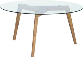 XXXLutz KONFERENČNÝ STOLÍK, číra, farba duba, drevo, sklo, 90/90/45 cm Carryhome - Stolíky do obývačky - 001909000302