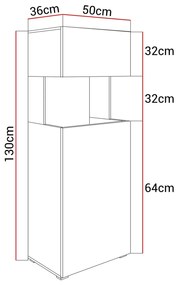 VITRÍNA ALEX BIELY LESK 50 x 130 cm