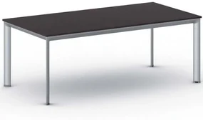Kancelársky stôl PRIMO INVITATION, sivostrieborná podnož 2000 x 1000 mm, wenge