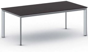Kancelársky stôl PRIMO INVITATION, sivostrieborná podnož 2000 x 1000 mm, wenge