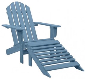 vidaXL Záhradná stolička Adirondack s otomanom jedľový masív modrá-