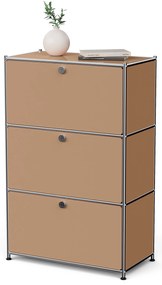 Kovová komoda »CN3« s 3 výklopnými priečinkami, karamelová