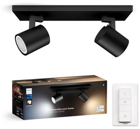Philips - LED Stmievateľné bodové svietidlo Hue RUNNER 2xGU10/4,2W/230V + DO čierna