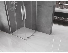 Mexen Velar L Duo, sprchový kút s posuvnými dverami 80 x 80 cm, 8mm číre sklo, chrómová, 871-080-080-02-03-01