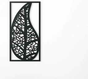 drevko Drevená dekorácia List v kvapke Rozmer obrazu: 44,5 x 22,5 cm, Farba dekorácie: Čierna
