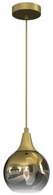 Závesné svietidlo Monte, 1x zlaté sklenené tienidlo, (fi 15cm), g