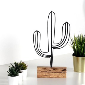 Kovová dekorácia Cactus 41 cm čierna