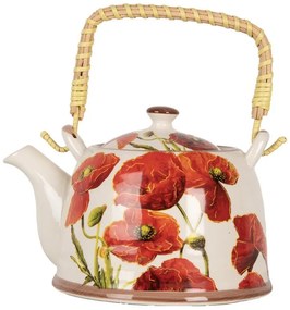Porcelánová kanvička svlčími makmi a so sitkom - 18*14*12 cm / 800 ml