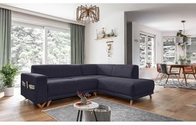 Antracitová rozkladacia/s úložným priestorom rohová pohovka (pravý roh/do L) Classy Sophie – Miuform