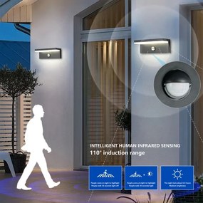 Brilagi-LED Vonkajšie nástenné svietidlo so senzorom TESSI LED/10W/230V antracit IP54