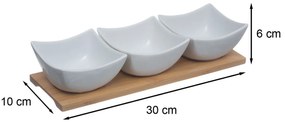 Porcelánová servírovacia miska Trio 30x10x6 cm sada 3ks