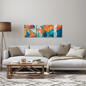 Obraz - Abstrakcia (s hodinami) (90x30 cm)