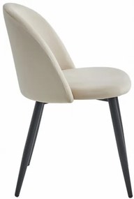 Jedálenská stolička BELLO zamatová béžová (čierne nohy)