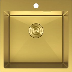 Mexen Solix, 1-komorový nerezový drez 500 x 500 mm, brúsená zlatá, 6407501000-55