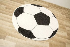 Koberec Weliro futbalová lopta, čierny / krémový