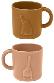 LIEWOOD Silikónový hrnček Chaves Tuscany Rose/Caramel – set 2 ks