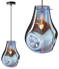Toolight Toolight, sklenené závesné stropné svietidlo 1xE27, APP327-1CP, modrá, OSW-00422