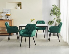 Dekorstudio Elegantná zamatová stolička JORK - tmavozelená