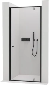 Cerano Ferri, 1-krídlové sprchové dvere 80x195 cm, 6mm číre sklo, čierny profil, CER-CER-425632