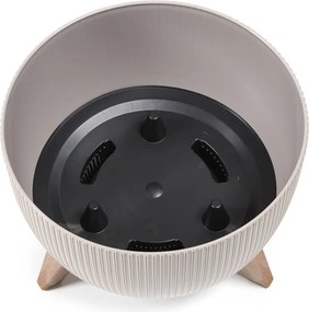 PLASTOVÝ KVETINÁČ ROSA LINEA ECO SADA 2KS 15X24,3 CM+18,3X29,2 CM HNEDÁ