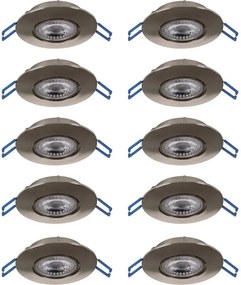 Eglo 300196 - SADA 10× LED podhľadových svietidiel GEDREZ LED/4,9 W/230 V, priemer 9 cm, chróm