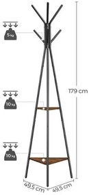 Stojanový vešiak LINEA čierny/hnedý