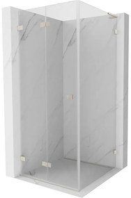 Mexen Lunar-F L, skladací sprchový kút ľavý 90 x 90 cm, 8mm číre sklo, oceľový profil, 836L-090-090-97-00-L