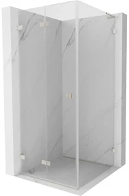 Mexen Lunar-F L, skladací sprchový kút ľavý 90 x 90 cm, 8mm číre sklo, oceľový profil, 836L-090-090-97-00-L