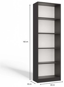 Regál Refarencios 3 (antracit). Akcia -23%. Vlastná spoľahlivá doprava až k Vám domov. 1132617