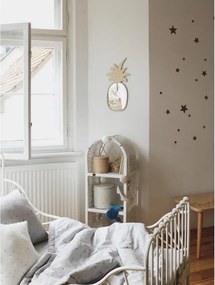 Zrkadlo ananás do detskej izby – dekoratívne akrylové zrkadlo z dreva 23x48 cm