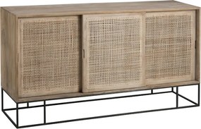 Drevená komoda s dvierkami Woven - 160*45*85cm