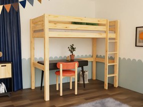 Drevená vyvýšená posteľ MAKALU pre deti 90x200 cm