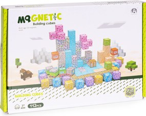 MULTISTORE Magnetické kocky 112 dielov pre deti 3+ – farebná magnetická stavebnica