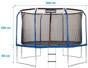 Marimex | Trampolína Marimex Standard 366 cm - zelená + vnútorná ochranná sieť + schodíky ZADARMO | 19000101