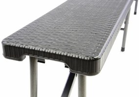 Garthen 39509 Záhradný set lavice a stôl v ratanovej optike - čierna